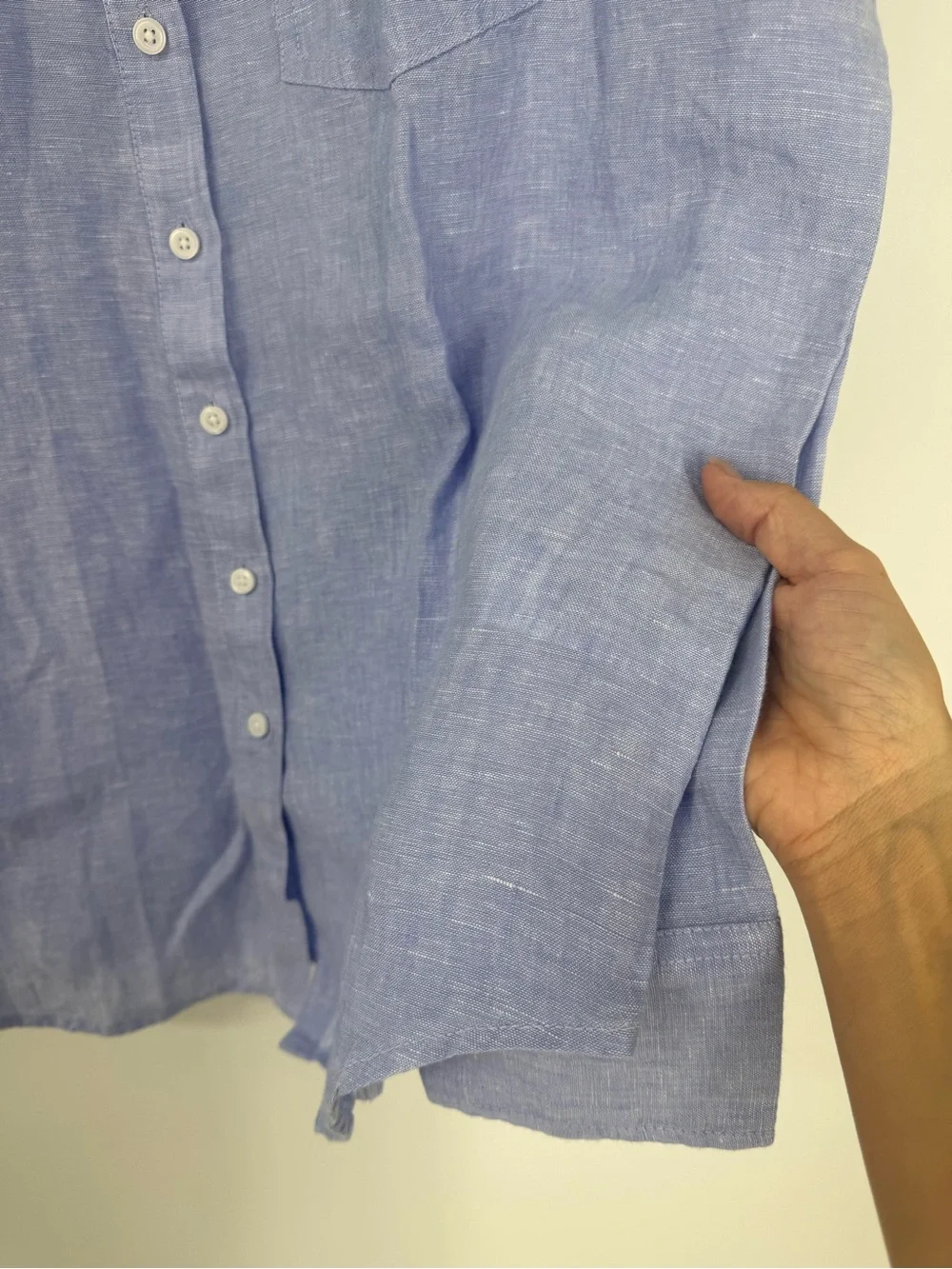 NWT J. Crew Tall Garçon Classic Shirt Baird McNutt Irish Linen French Blue 12T